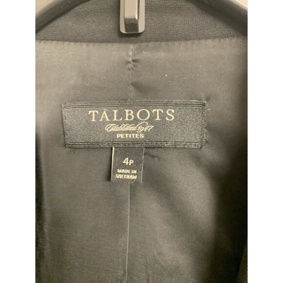 Talbots 4P Black Classic Blazer 2 Button Petite Fit Business Casual - Picture 4 of 11
